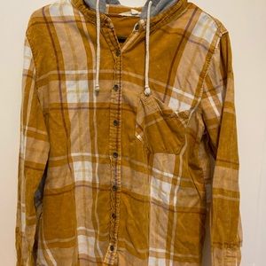 Flannel Long Sleeve Hoodie